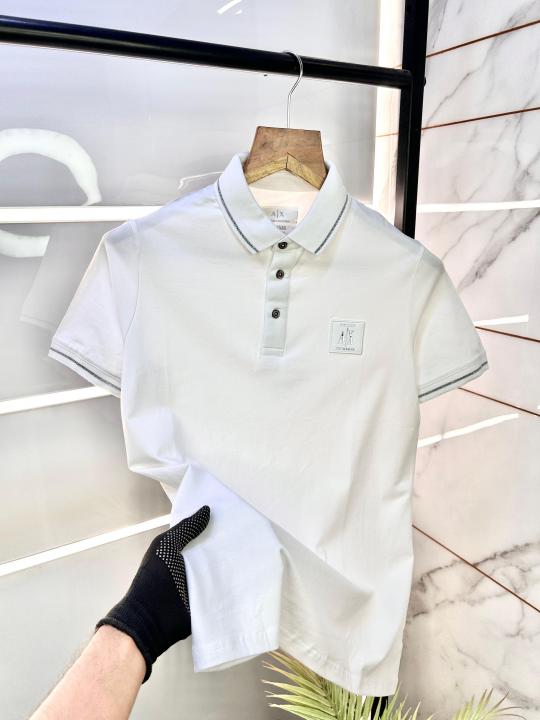 Arman_i Exchange White Polo Neck Premium Collar T-shirt F1459-WH