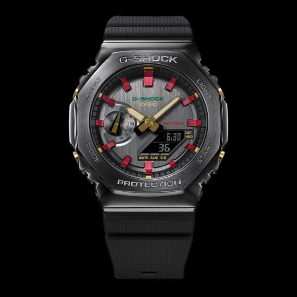 Gshock GM2100 Black Red Leather
