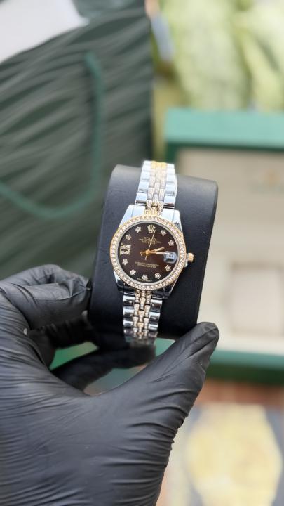 Rolex diamond two tone brown dial