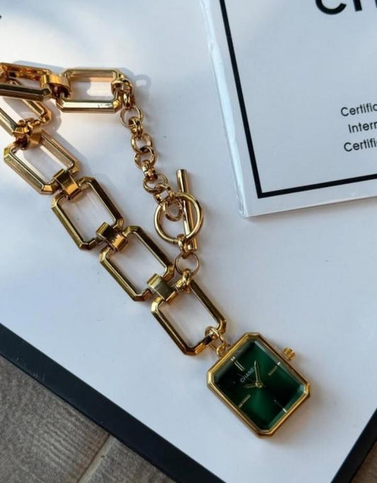 Chanel Square Dark Green