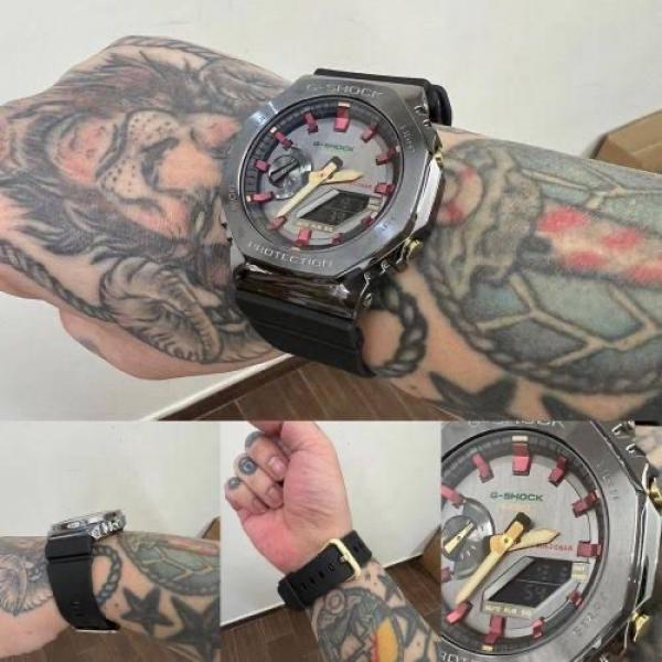Gshock GM2100 Black Red Leather