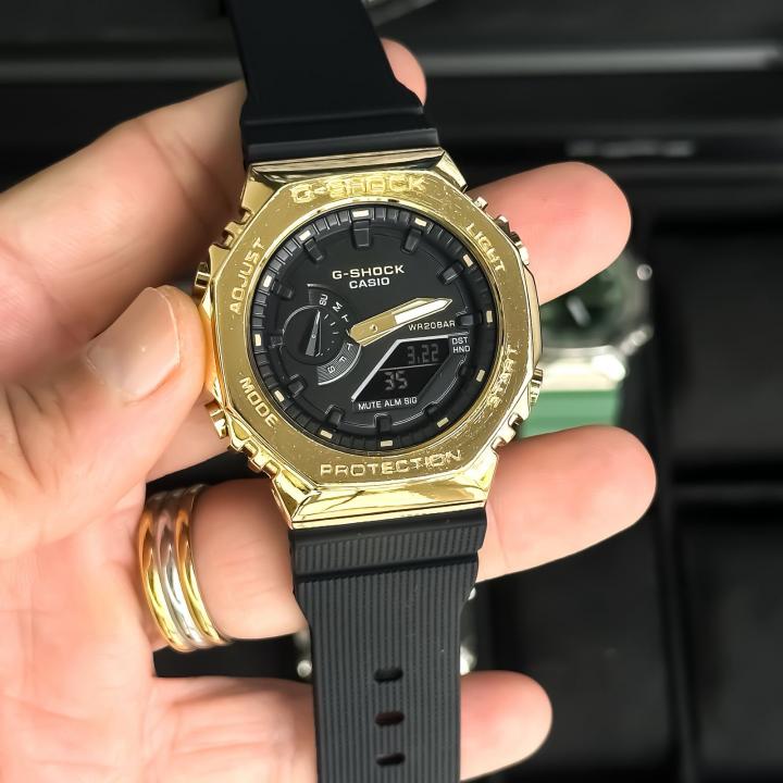 Gshock GM2100 Gold Black Leather