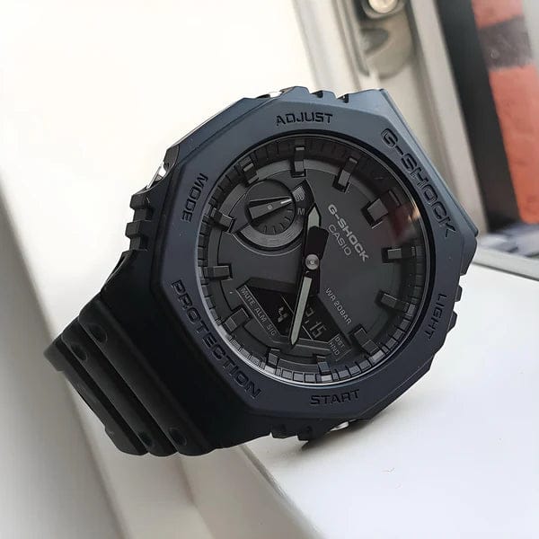 Best Selling Gshock GM2100 Black Leather (rubber)