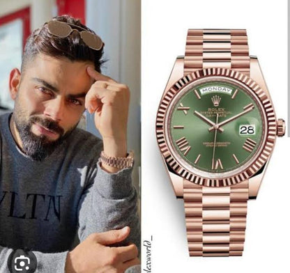 Rolex Day Date Rose Gold Green Dial