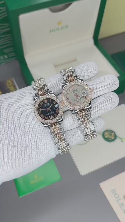 Rolex diamond two tone with black dial