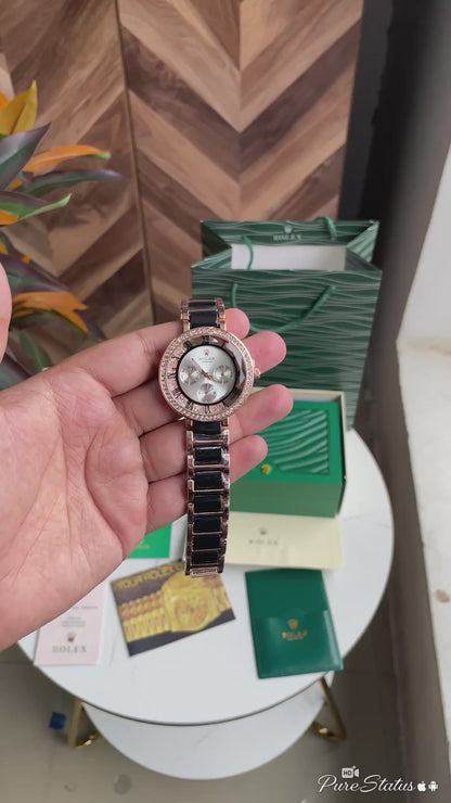 Rolex black white all chromo working