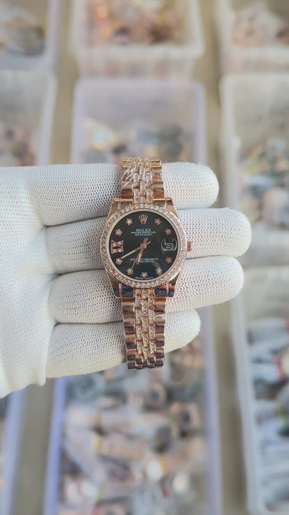 Rolex diamond rose gold with black dial