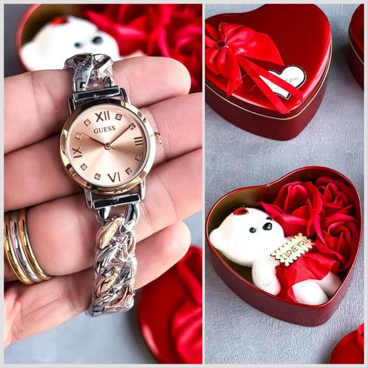 Valentine's Special Guess two tone rose gold with gift box