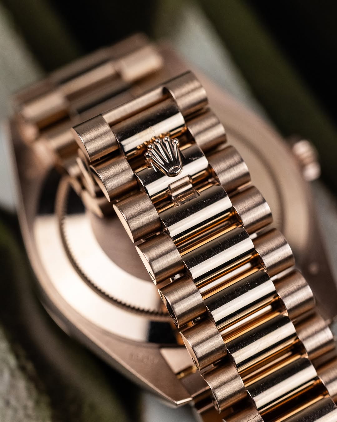 Rolex rose gold green dial