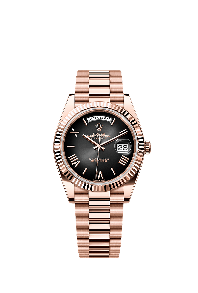 Rolex Oyster Rose Gold Gun dial