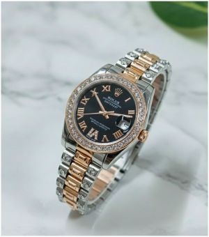 Rolex diamond two tone with black dial