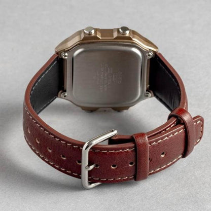 Casio premium brown leather belt