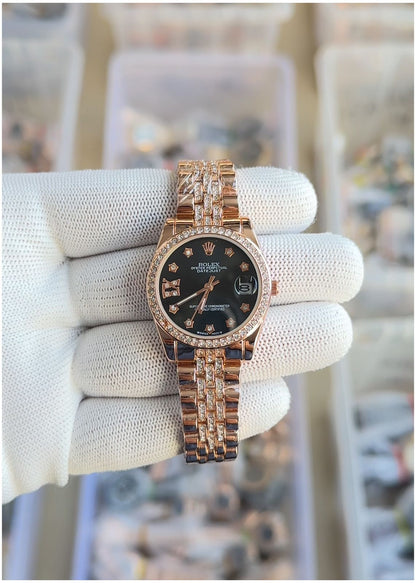 Rolex diamond rose gold with black dial