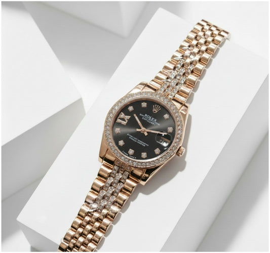Rolex diamond rose gold with black dial
