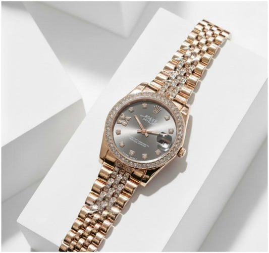 Rolex diamond rose gold with Grey dial