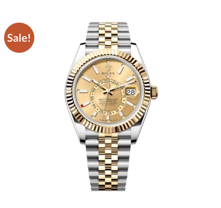 Rolex Sky dweller two tone silver gold