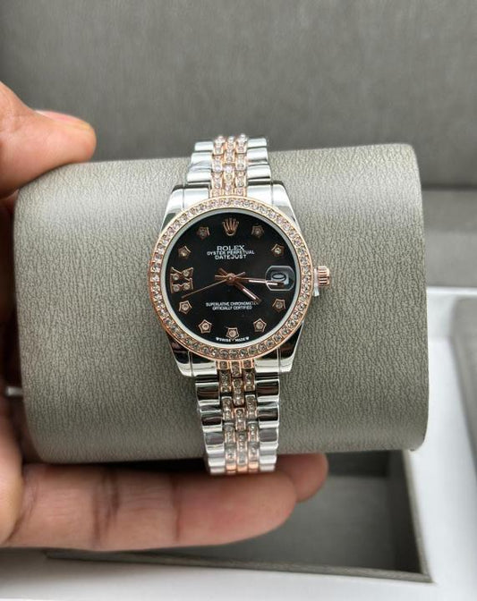 Rolex diamond two tone with black dial