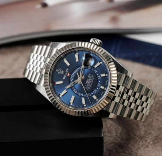 Rolex sky dweller silver blue