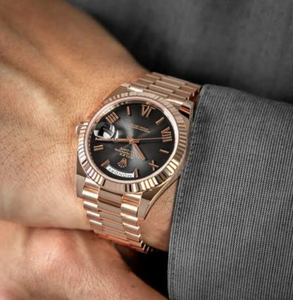 Rolex Oyster Rose Gold Gun dial