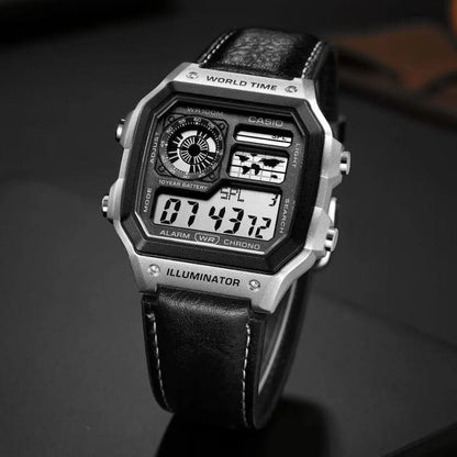 Casio premium black leather belt
