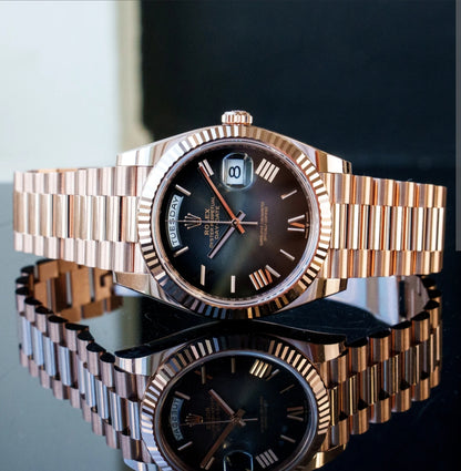 Rolex Oyster Rose Gold Gun dial